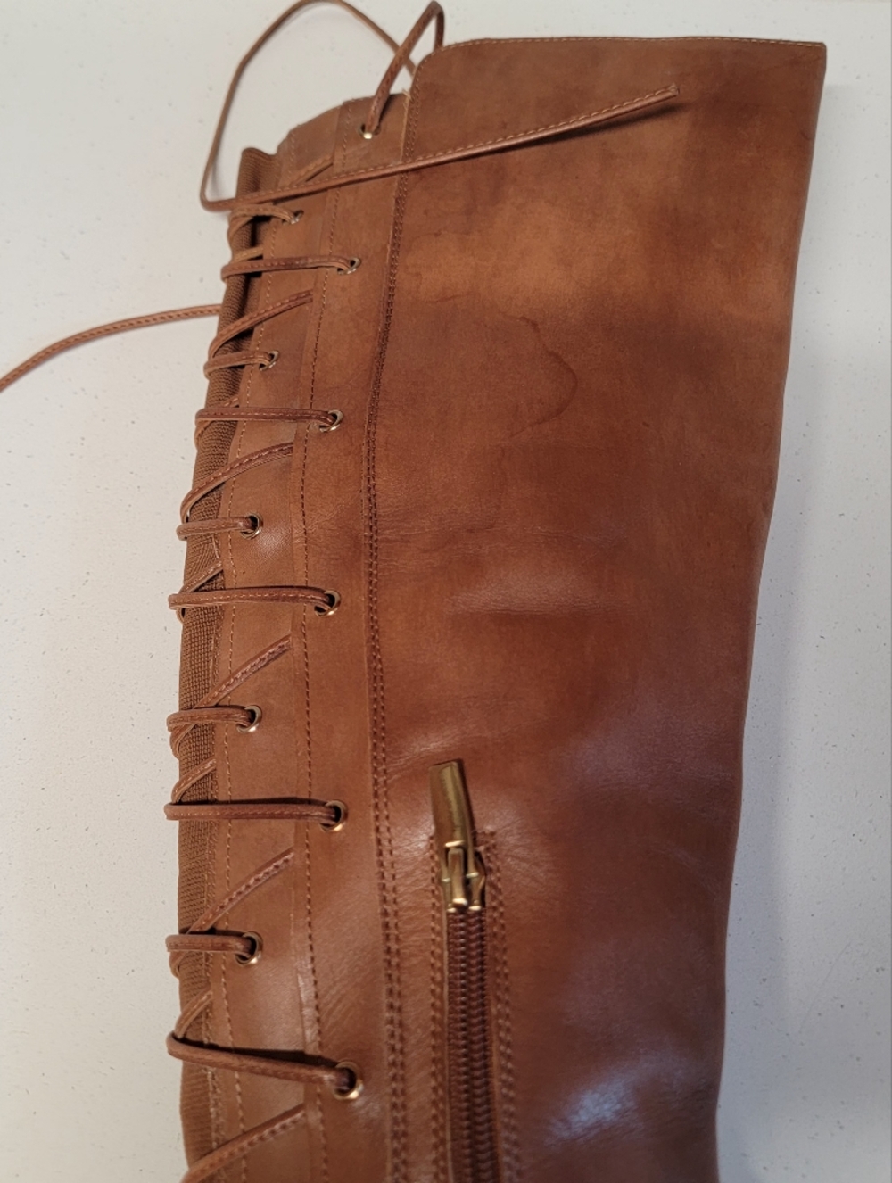 Vince Camuto Tall Leather Riding Boots - Cognac Brown - Picture 7 of 16